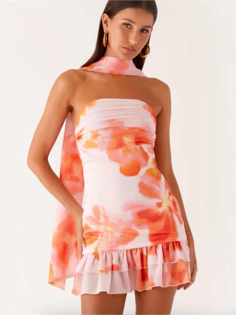 Peppermayo Manon Scarf Mini Dress - Blushing Blossom